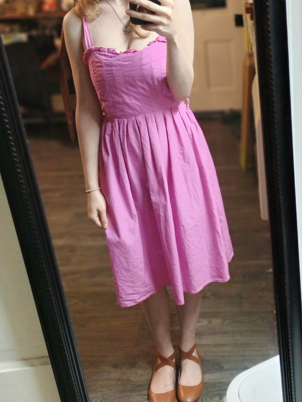 Zara Fusia Pink Midi Dress